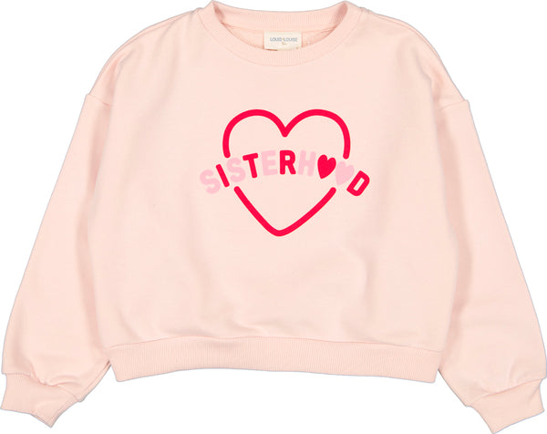 Pink Cotton "Sisterhood" Peace Crewneck