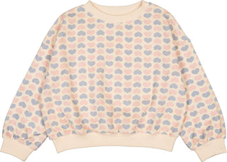 Pink Peace Terry Heart Crewneck