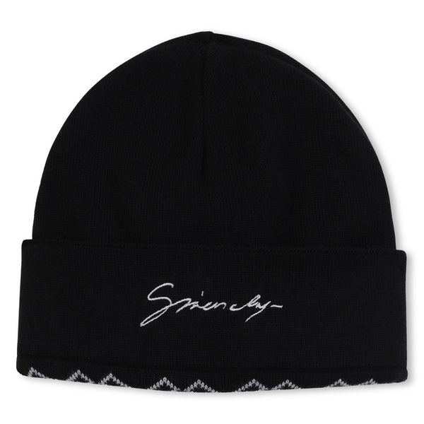 Black Reversible Logo Knit Hat