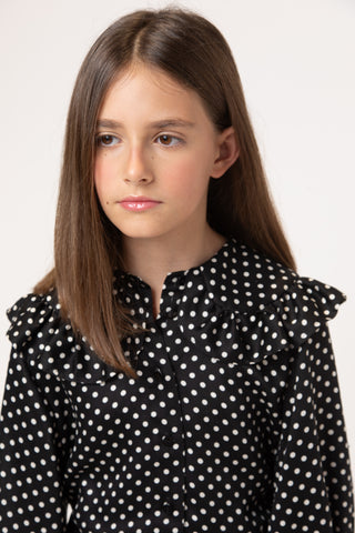 Black and White Polka Dot Tania Blouse