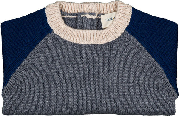 Grey and Navy Baby Rupert Sweater