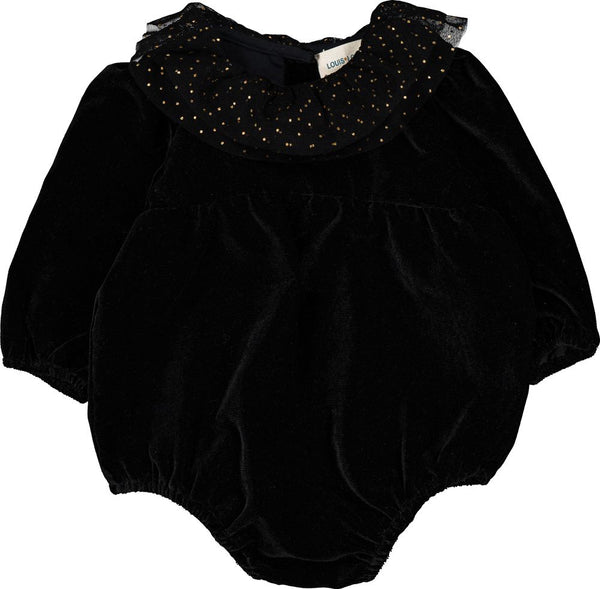 Black Baby Velvet Servanne Overall