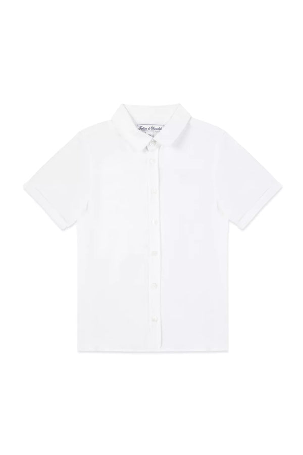TAR White Short Sleeve Linen Shirt