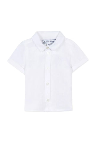 TAR White Baby Short Sleeve Linen Shirt