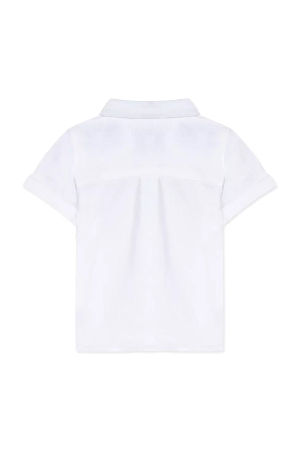TAR White Baby Short Sleeve Linen Shirt