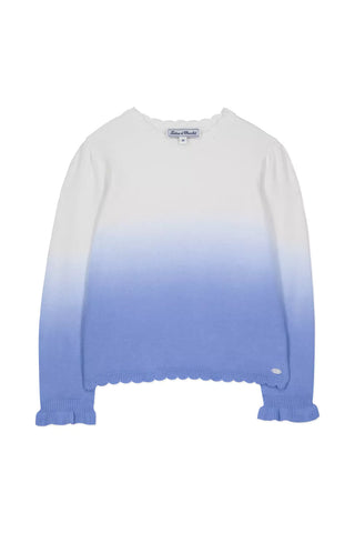 TAR Blue Ombre Scallop Sweater