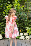 TAR Pink and Red Embroider Flowers Dress