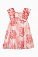 TAR Pink and Red Embroider Flowers Dress