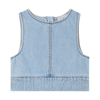 Blue Denim Logo Tank Top