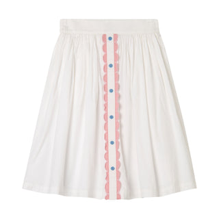 White Scallop Detail Skirt