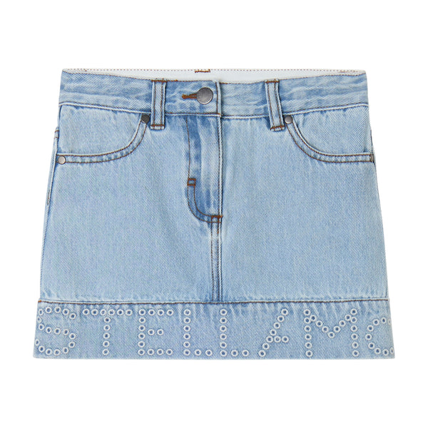 Blue Denim Logo Skirt