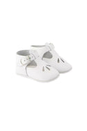 TAR White Leather Baby Crib Shoes