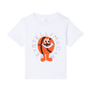 White Baby Basketball Logo Disk Tee