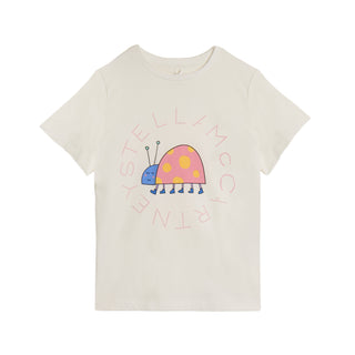 White Lady Bug Disk Logo Tee
