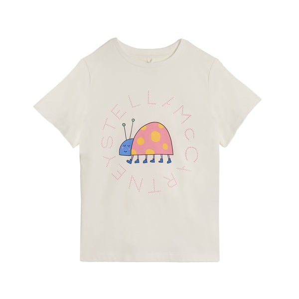 White Lady Bug Disk Logo Tee