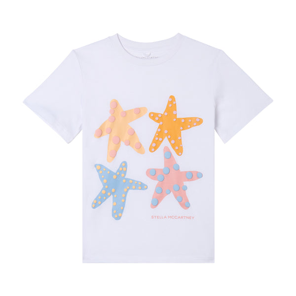 White Multicolor Starfish Tee