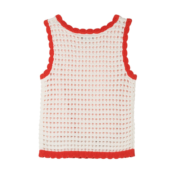 White Crochet Flower Tank Top