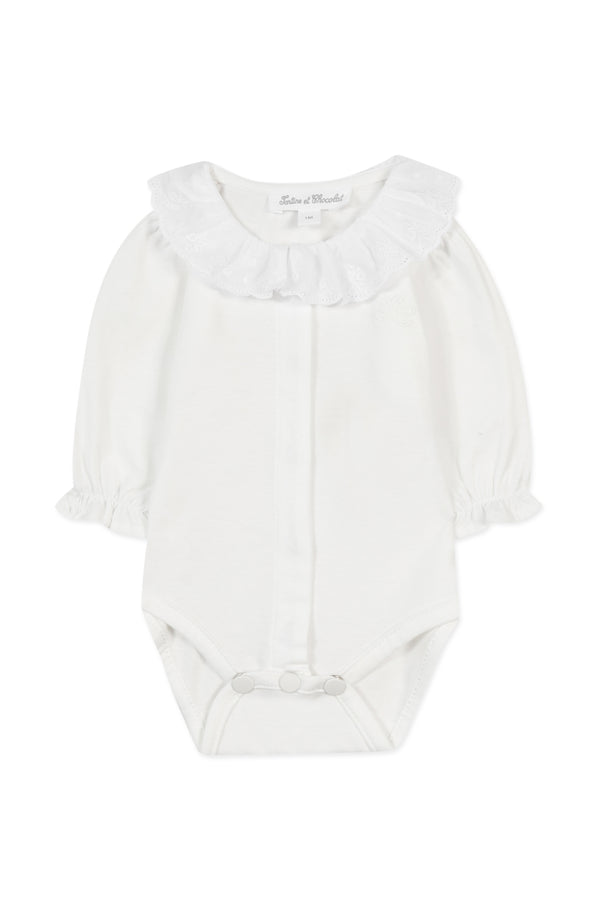 White Lace Collar Baby Bodysuit