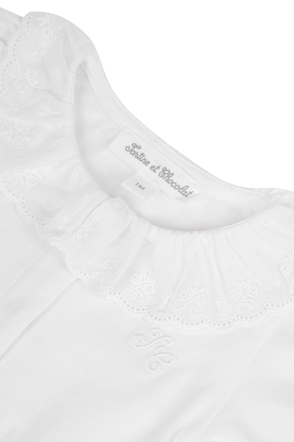 White Lace Collar Baby Bodysuit