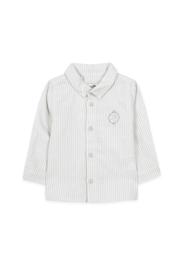 Light Gray Baby Striped Emblem Shirt