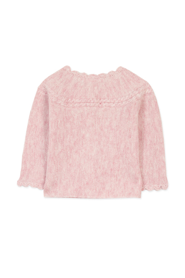 Pale Pink Scallop Cuff Baby Cardigan