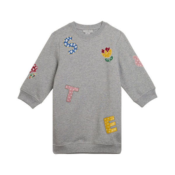 Grey Stella Patches Fleece Dress