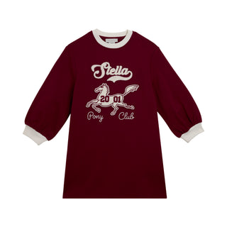 Burgundy Horse and Stella Patch Fleece Dress
