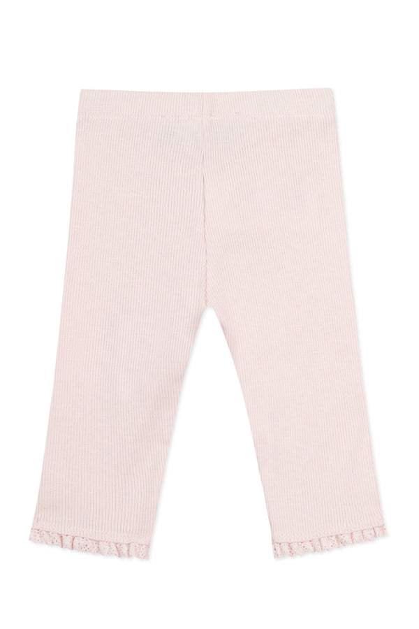 Pale Pink Ribbed Baby Leggings