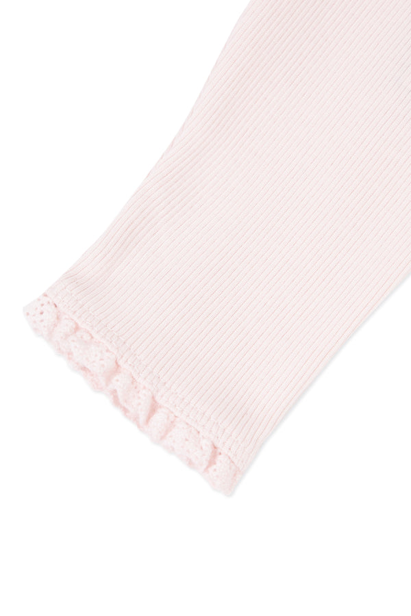 Pale Pink Ribbed Baby Leggings