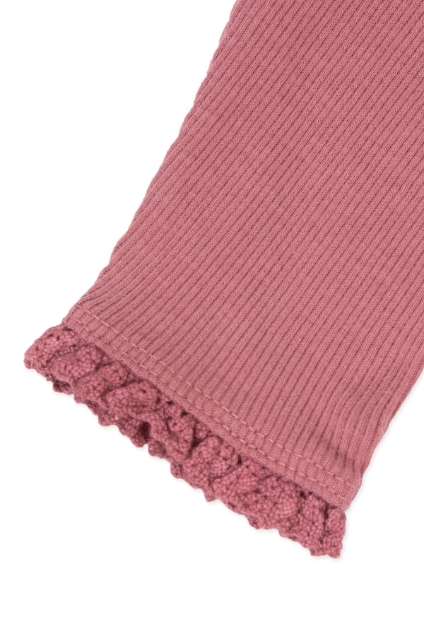 Raspberry Ribbed Baby Leggings