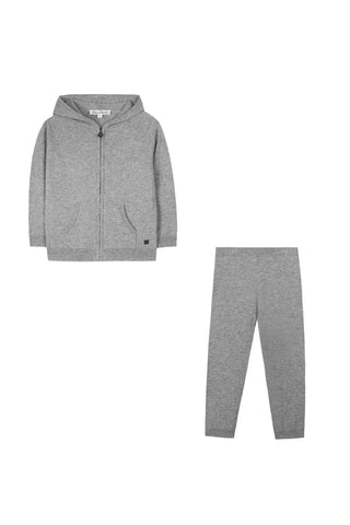 Heather Gray Knit Jogging Suit