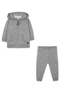 Heather Gray Knit Baby Jogging Suit