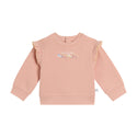 Baby Light Pink Horse Embroidered Ruffle Crewneck