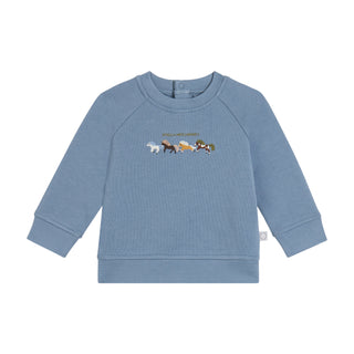 Baby Blue Horse Embroidered Crewneck