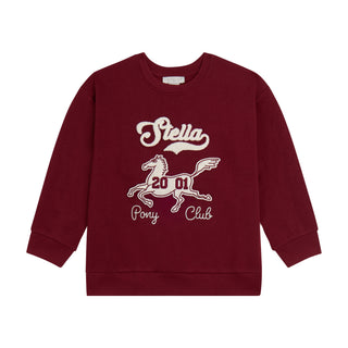 Burgundy Horse and Stella Patch Crewneck