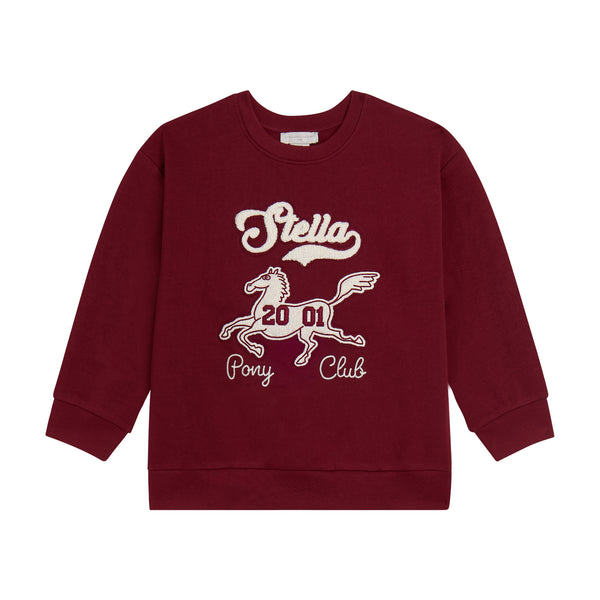 Burgundy Horse and Stella Patch Crewneck
