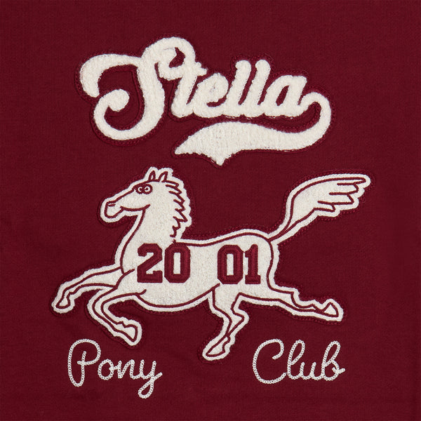 Burgundy Horse and Stella Patch Crewneck