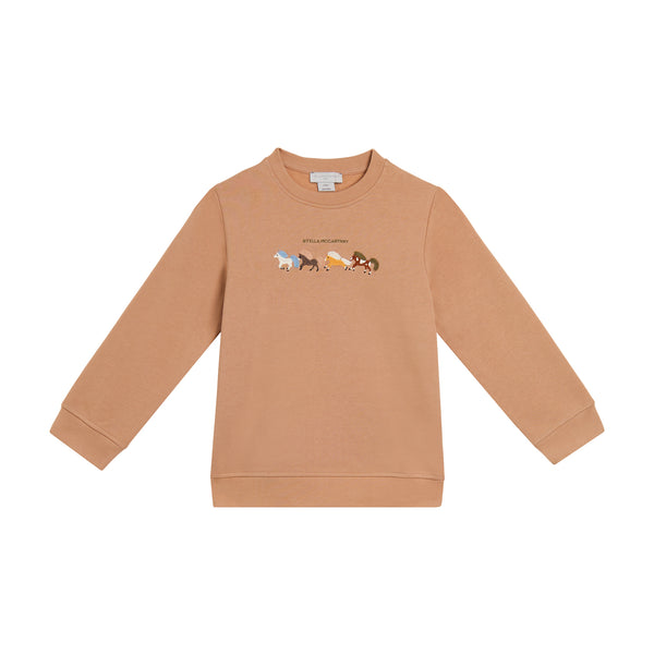 Brown Horse Embroidered Crewneck