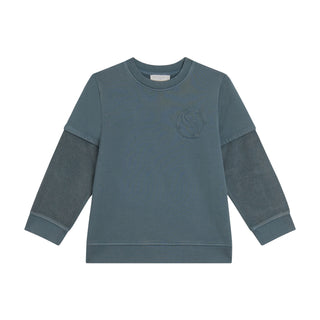 Steel Blue Layered Look Crewneck