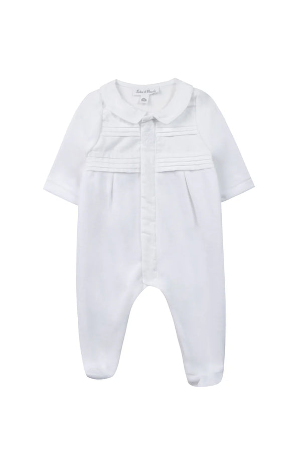 White Baby Velour Footie