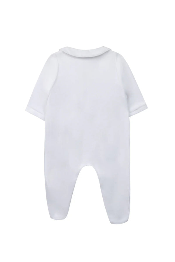 White Baby Velour Footie