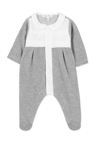 Light Grey Velour Footie