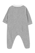 Light Grey Velour Footie