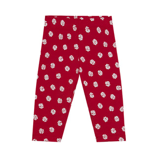 Baby Red with White Ditsy Flowers Leggings