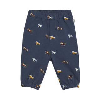 Baby Navy Horse Embroidered Sweatpants