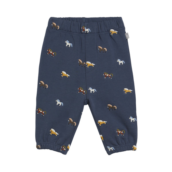 Baby Navy Horse Embroidered Sweatpants