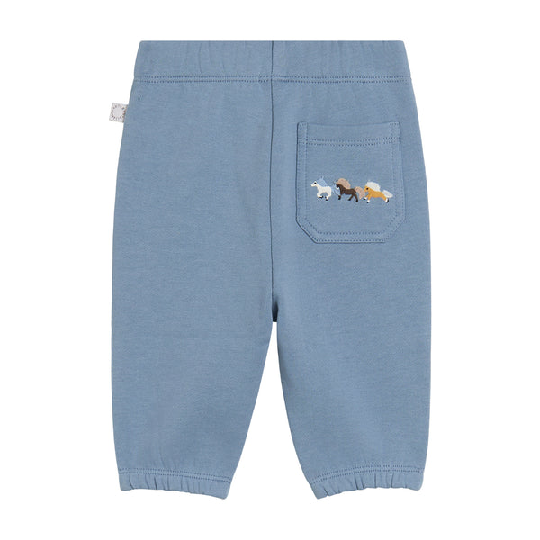 Baby Blue Horse Embroidered Sweatpants