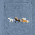 Baby Blue Horse Embroidered Sweatpants