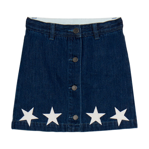Navy Denim Stars Skirt