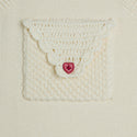 Baby Cream Heart Pocket Knit Romper